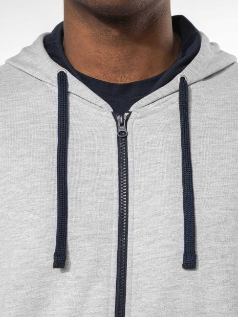 Sweat-shirts à personnaliser KARIBAN Sweat-shirt zippé capuche contrastée 