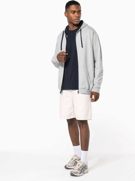 Sweat-shirts à personnaliser KARIBAN Sweat-shirt zippé capuche contrastée 