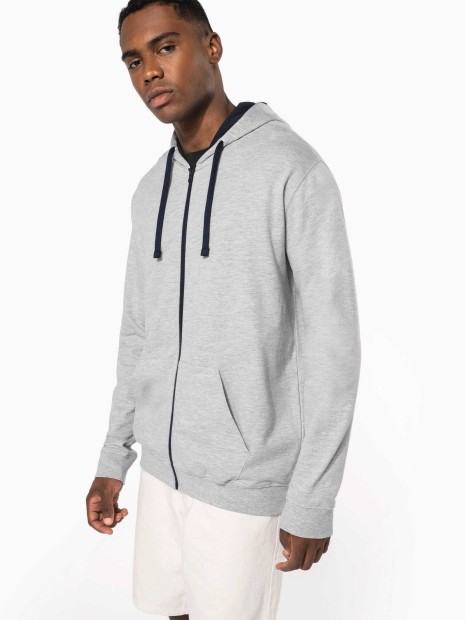 Sweat-shirts à personnaliser KARIBAN Sweat-shirt zippé capuche contrastée 