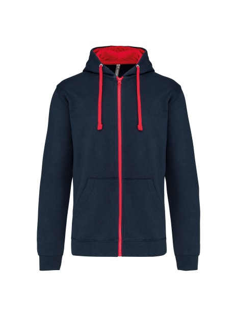 KARIBAN Sweat-shirt zippé capuche contrastée /api/colors/cba79c5b-15c2-46d3-805c-91697cc52b48 personnalisable