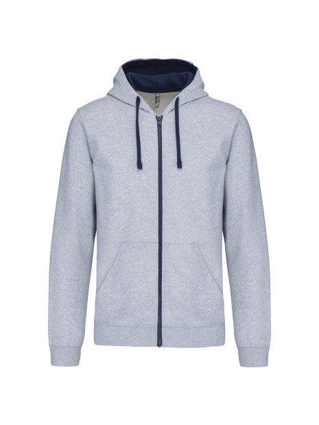 KARIBAN Sweat-shirt zippé capuche contrastée /api/colors/1976eb1a-f99c-4dca-a395-73968b964f05 personnalisable