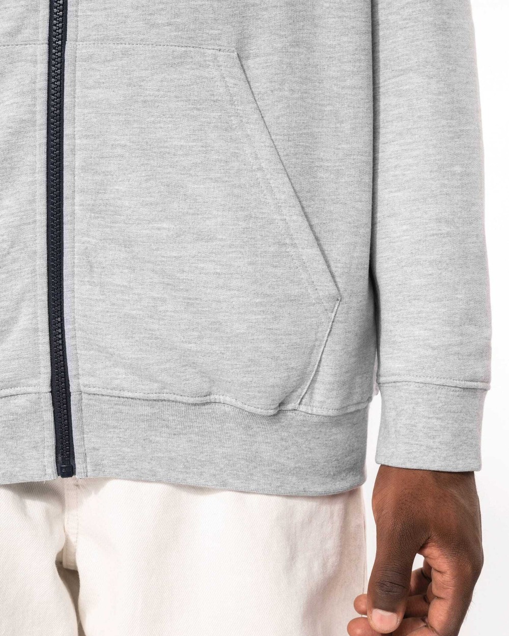 Sweaters & hoodies KARIBAN Herensweater met rits en capuchon in contrasterende kleur voor bedrukking &amp; borduring