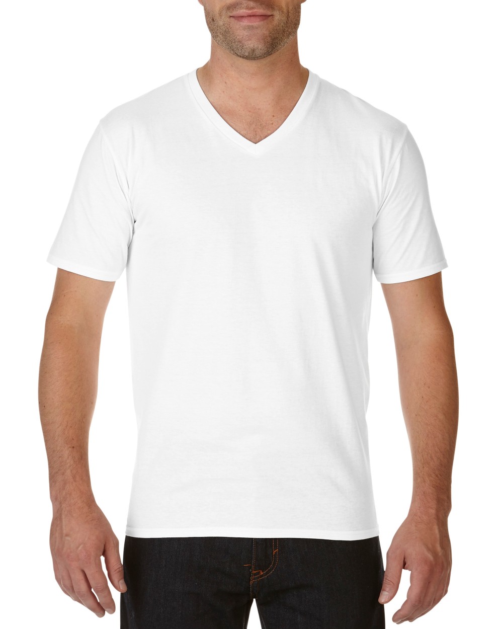 T-shirts GILDAN Premium Cotton Adult V-Neck T-Shirt voor bedrukking &amp; borduring