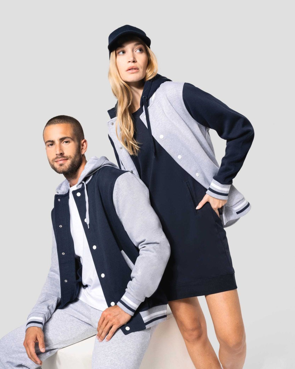 Jassen KARIBAN College jacket met capuchon unisex voor bedrukking &amp; borduring
