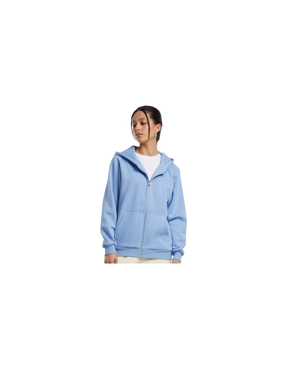 Sweaters & hoodies BUILD YOUR BRAND Ladies Fluffy Zip Hoody voor bedrukking &amp; borduring
