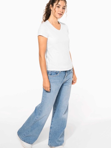 T-Shirts à personnaliser KARIBAN T-shirt col V manches courtes femme 