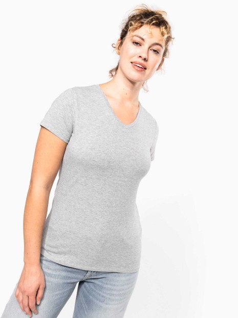T-Shirts à personnaliser KARIBAN T-shirt col V manches courtes femme 