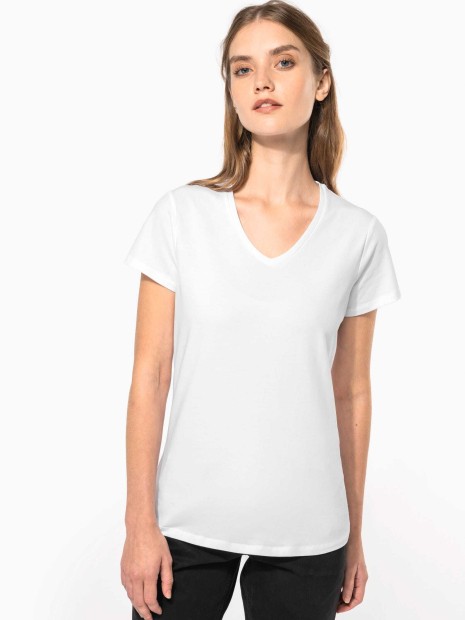 T-Shirts à personnaliser KARIBAN T-shirt col V manches courtes femme 