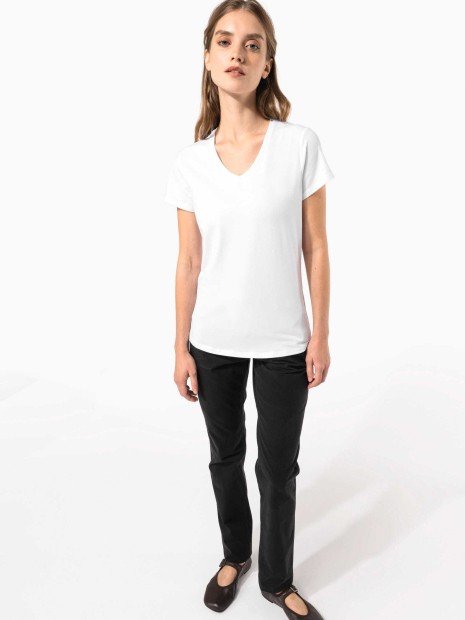 T-Shirts à personnaliser KARIBAN T-shirt col V manches courtes femme 