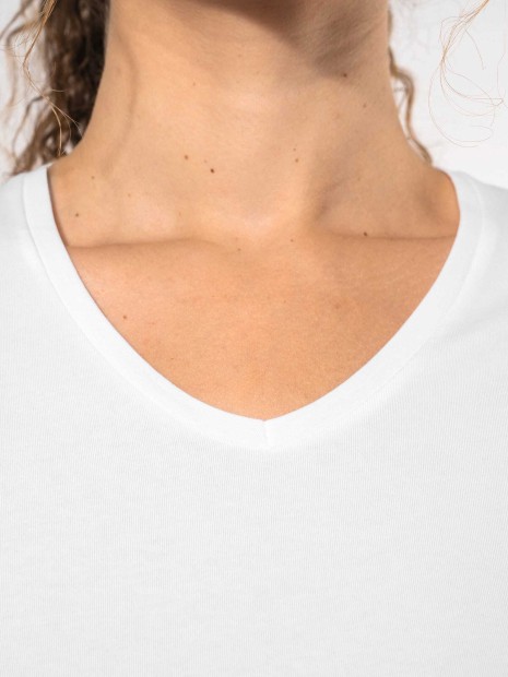 T-Shirts à personnaliser KARIBAN T-shirt col V manches courtes femme 