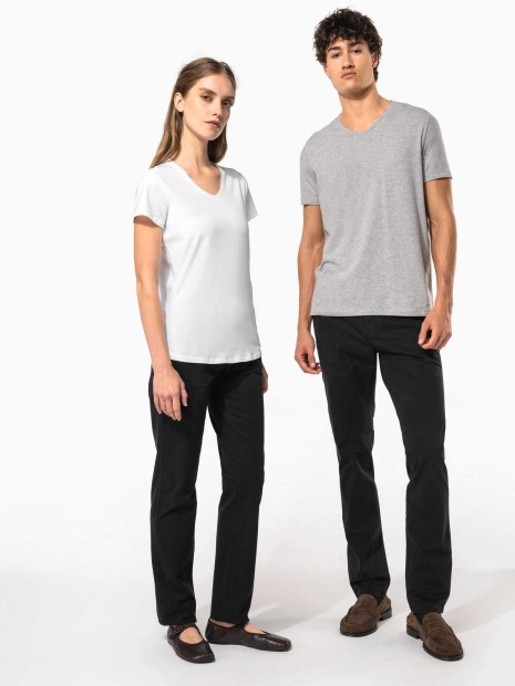 T-Shirts à personnaliser KARIBAN T-shirt col V manches courtes femme 