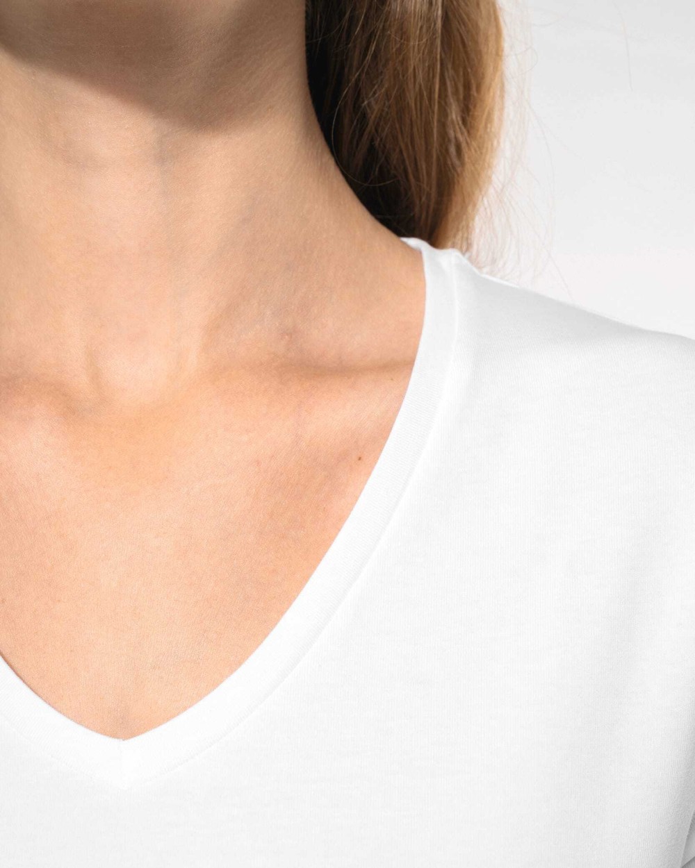 T-shirts KARIBAN Dames-T-shirt V-hals korte mouwen voor bedrukking &amp; borduring