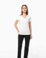KARIBAN Kurzarm-Damen-T-Shirt mit V-Ausschnitt T-Shirts personalisierbar