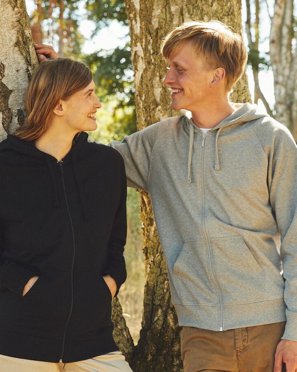 NEUTRAL UNISEX TIGER COTTON HOODIE WITH ZIP Sweatshirts personalisierbar