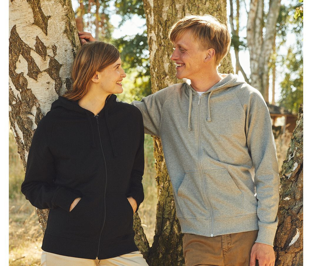 NEUTRAL UNISEX TIGER COTTON HOODIE WITH ZIP Sweatshirts personalisierbar