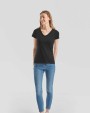 FOL Lady-fit Valueweight V-Neck T (61-398-0) T-Shirts personalisierbar