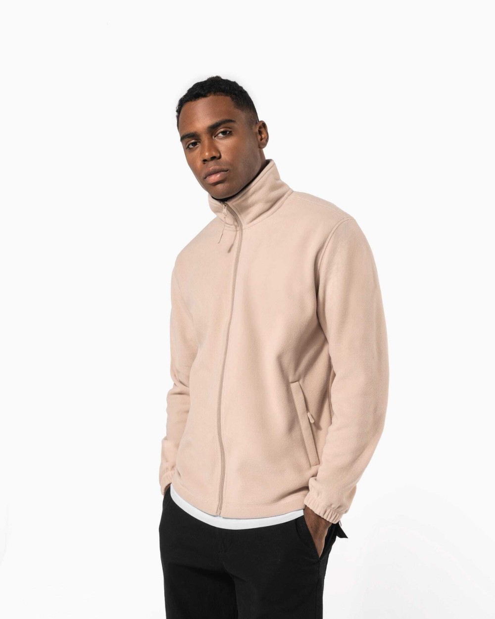 KARIBAN Verstellbare Fleecejacke mit elastischen Ärmelbündchen Jacken personalisierbar