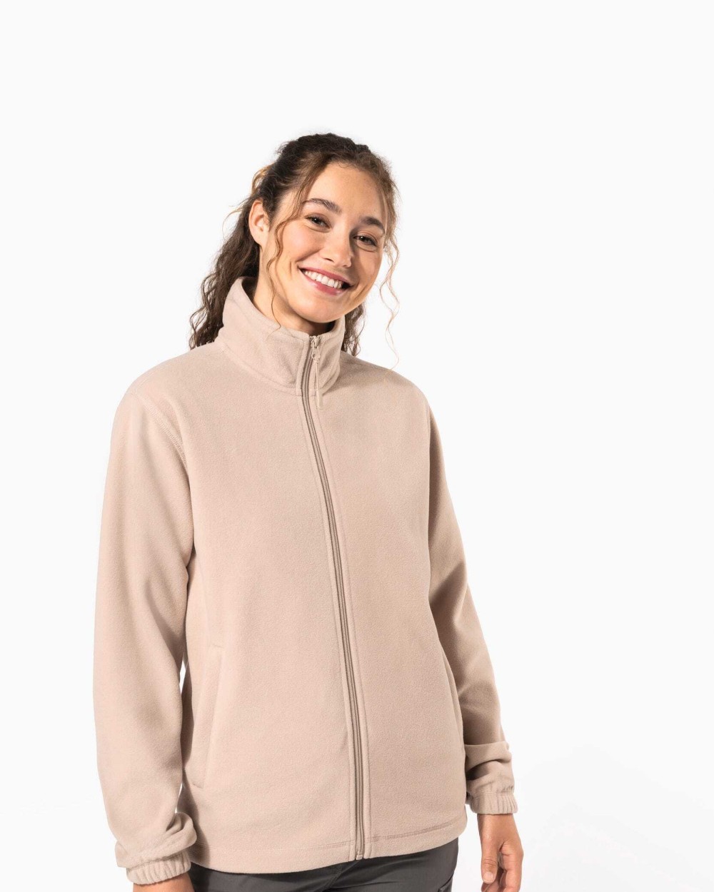 KARIBAN Verstellbare Fleecejacke mit elastischen Ärmelbündchen Jacken personalisierbar