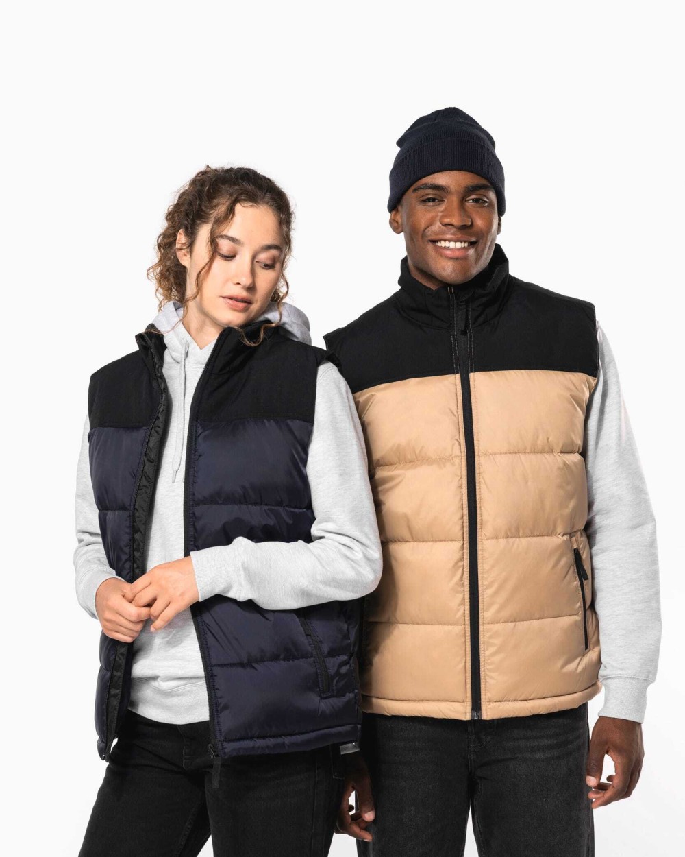 Jassen KARIBAN Tweekleurige gewatteerde bodywarmer uniseks voor bedrukking &amp; borduring