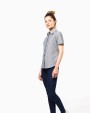 Hemden KARIBAN Dames Oxford blouse korte mouwen voor bedrukking &amp; borduring