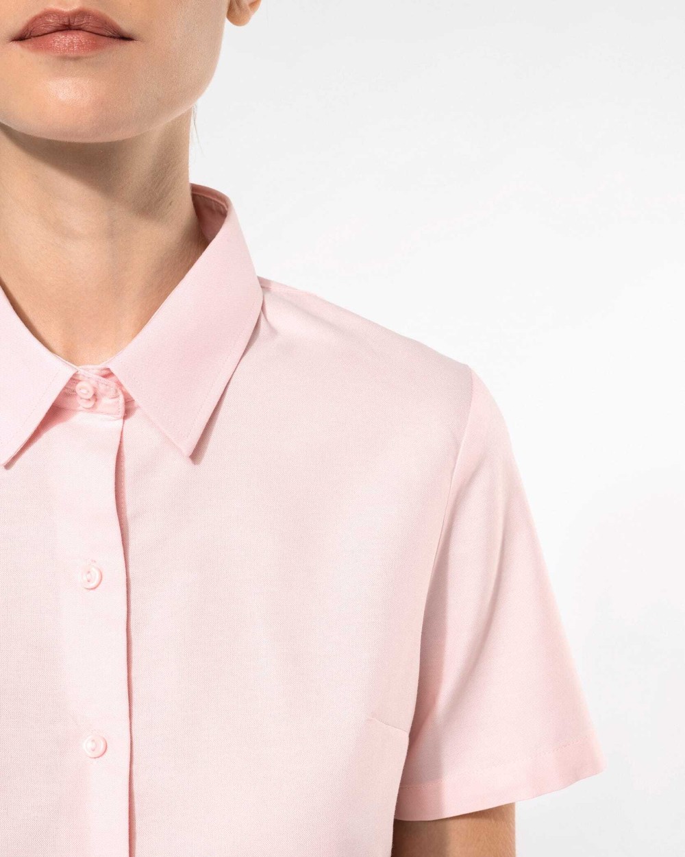 Hemden KARIBAN Dames Oxford blouse korte mouwen voor bedrukking &amp; borduring