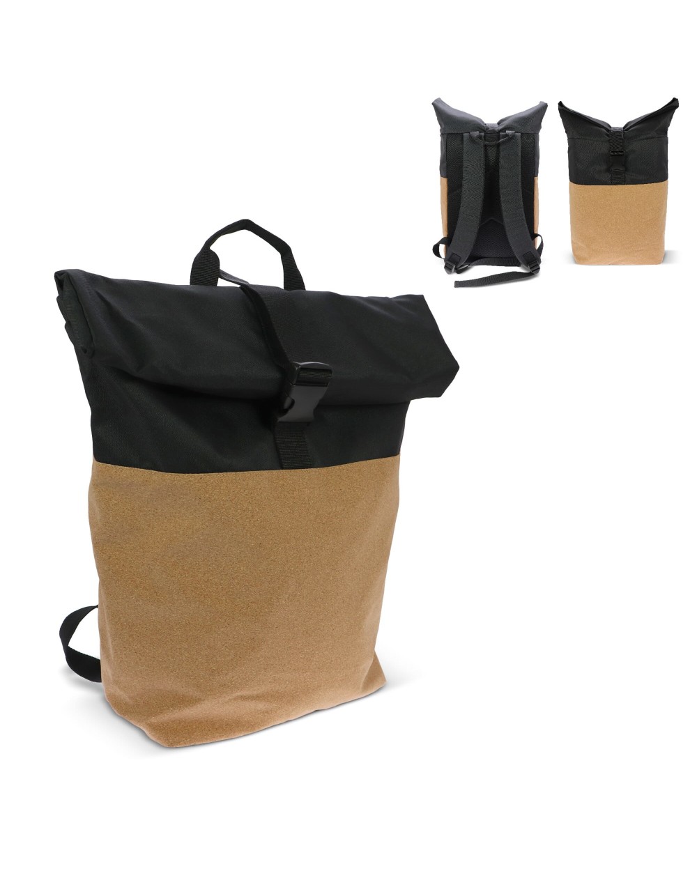 Sacs & Bagagerie personnalisable 4DO Sac à dos à roulettes en liège et R-PET 18L