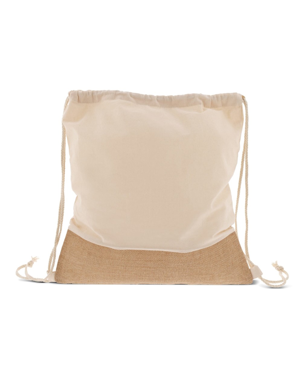 4DO Rucksackbeutel Jute mit Baumwollschnüren 38x41cm Tote Bags personalisierbar