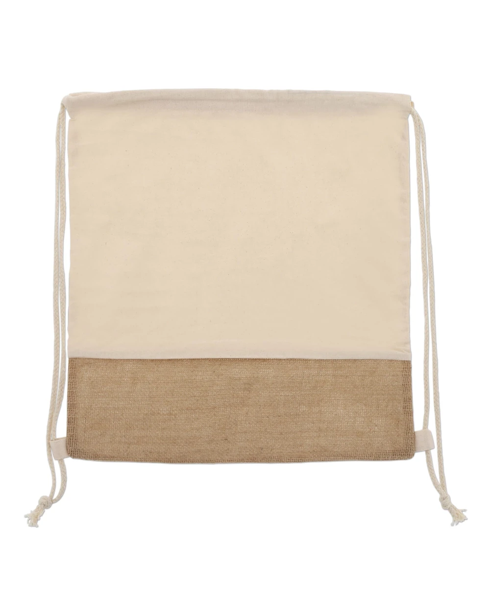 Tote bags 4DO Trekkoord rugzak Jute met katoenen koorden 38x41cm voor bedrukking &amp; borduring