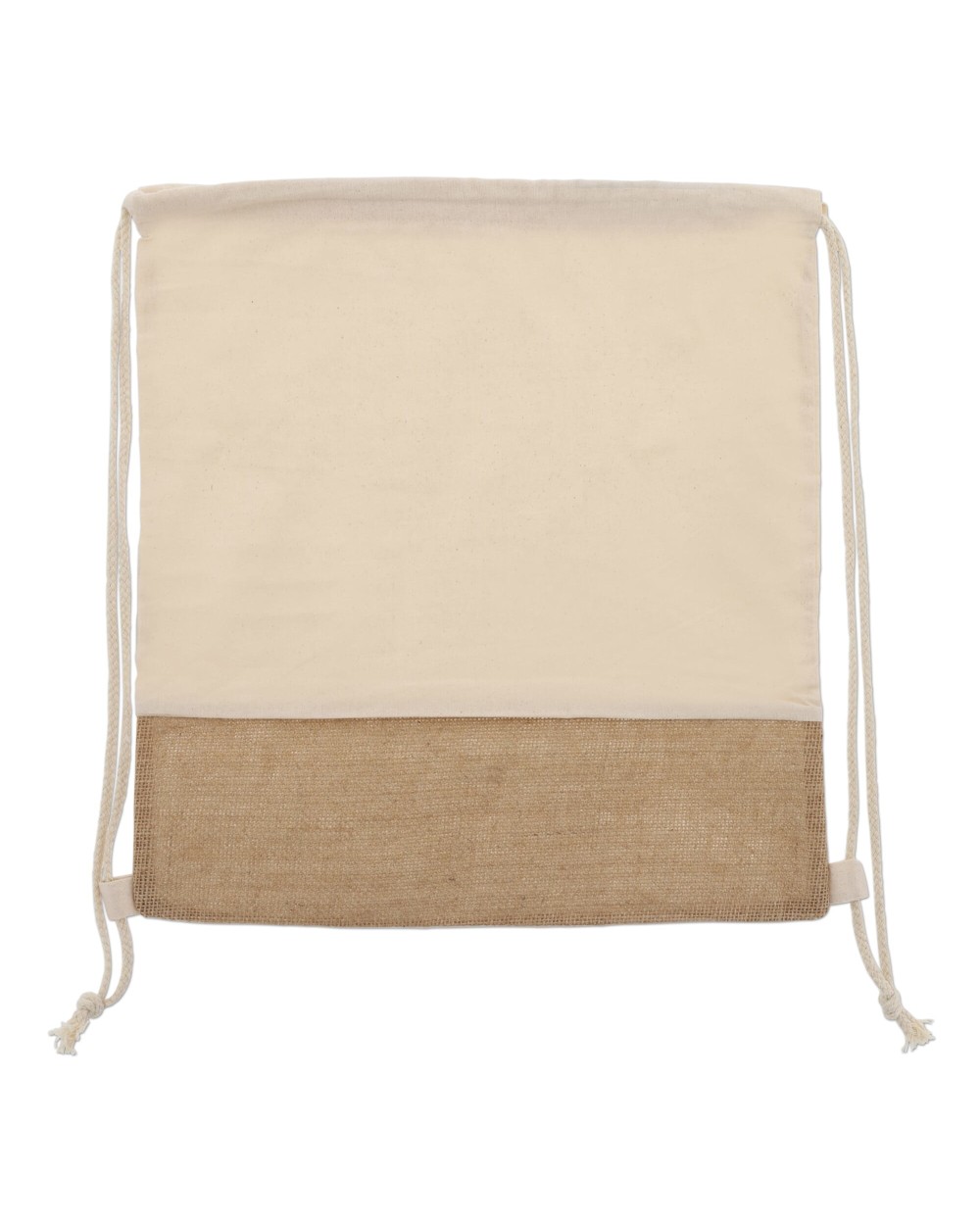 Tote bags 4DO Trekkoord rugzak Jute met katoenen koorden 38x41cm voor bedrukking &amp; borduring