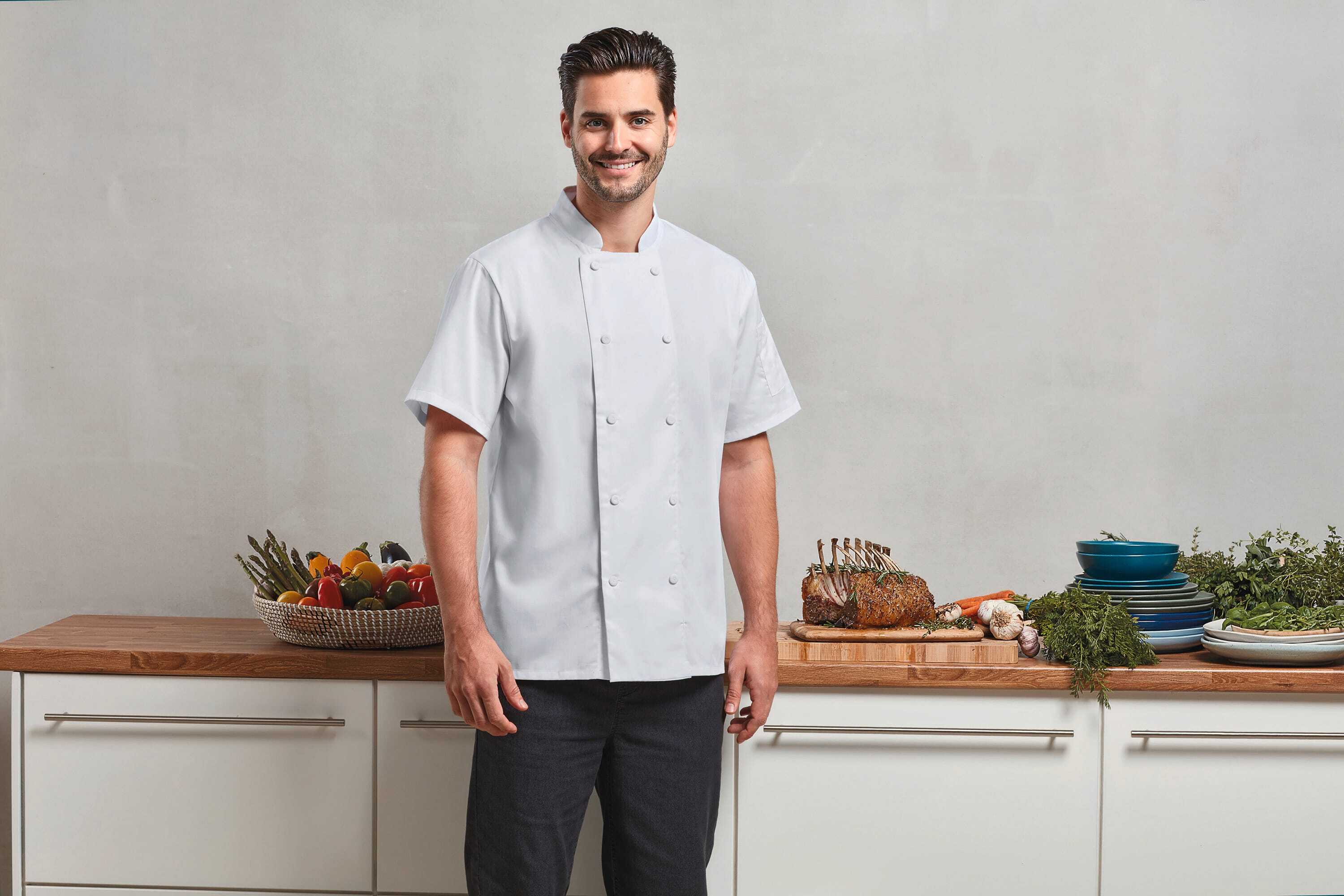 Vestes personnalisable PREMIER Veste chef cuisinier manches courtes Coolchecker®