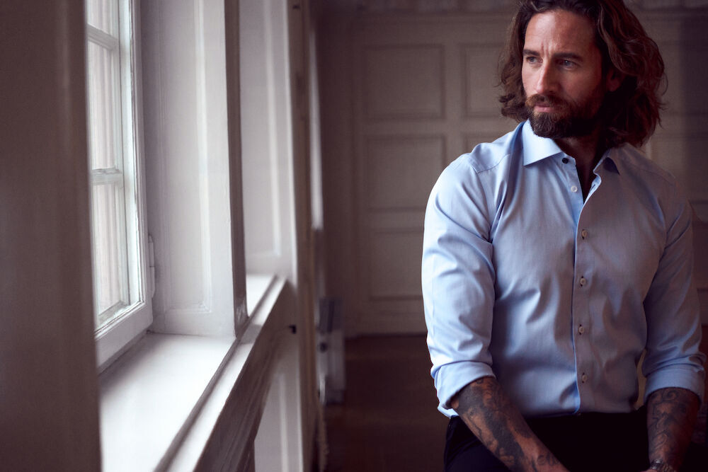 Chemises personnalisable J. HARVEST & FROST YB51 Twill Chemise Slim Fit Hommes