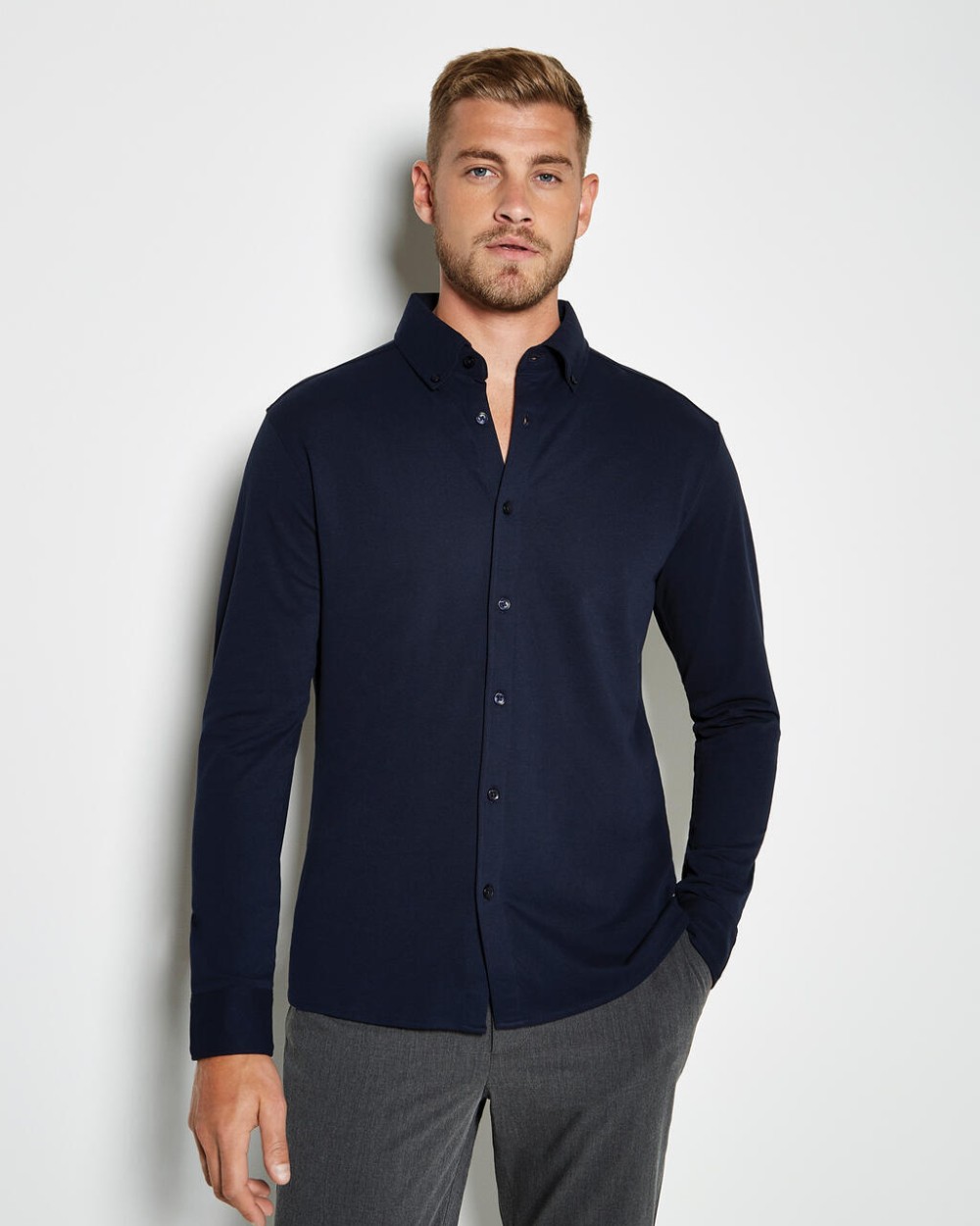 Hemden KUSTOM KIT Tailored Fit Superwash® 60º Pique Shirt voor bedrukking &amp; borduring