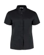 Hemden KUSTOM KIT Women's Tailored Fit Mandarin Collar SSL voor bedrukking &amp; borduring