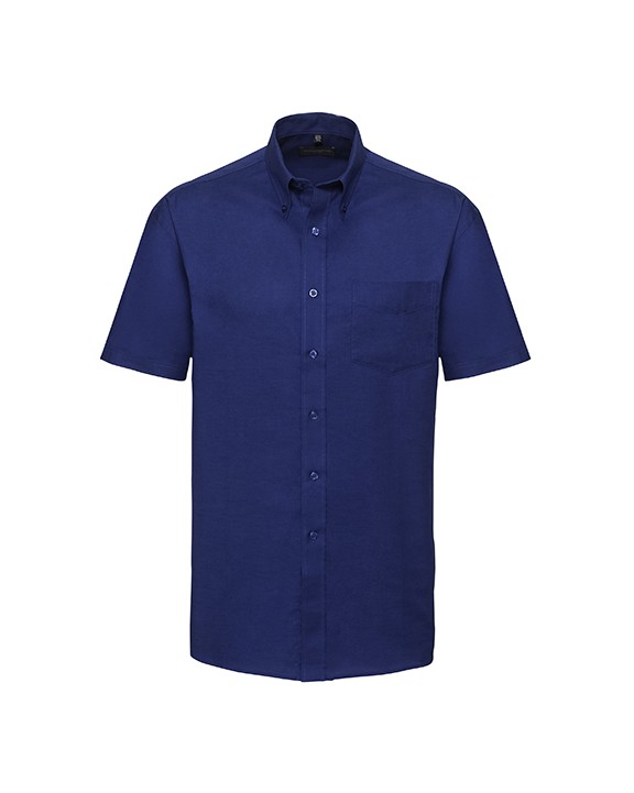 RUSSELL Men's Short Sleeve Easy Care Oxford Shirt Hemden personalisierbar