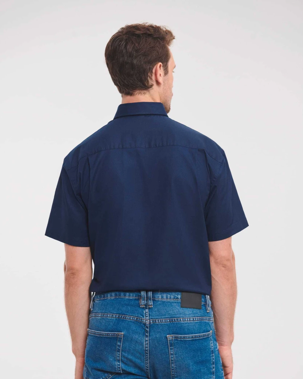RUSSELL Men's Short Sleeve Easy Care Oxford Shirt Hemden personalisierbar
