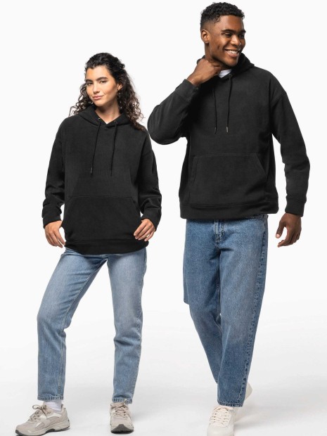 Sweat-shirts à personnaliser KARIBAN Sweat-shirt à capuche oversize en micropolaire recyclée unisexe 