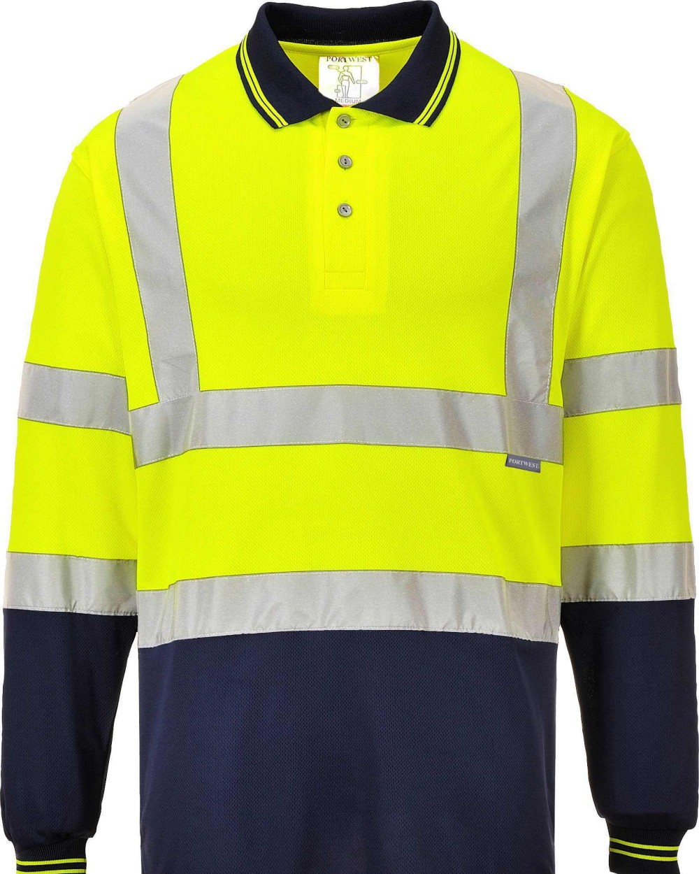 PORTWEST Two-tone long sleeve polo (S279) Poloshirts personalisierbar