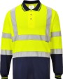 PORTWEST Two-tone long sleeve polo (S279) Poloshirts personalisierbar