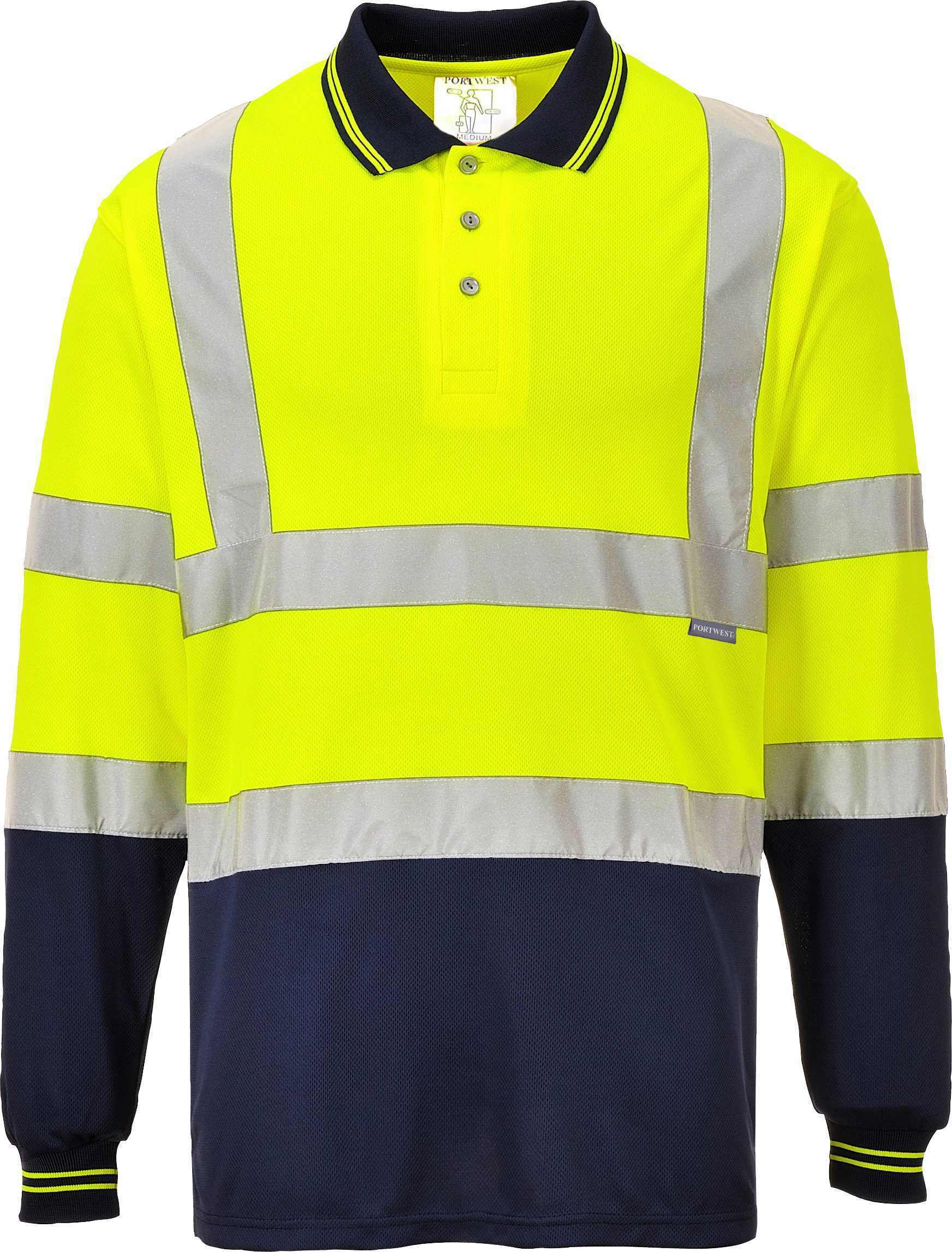 Polos personnalisable PORTWEST Polo bicolore à manches longues (S279)