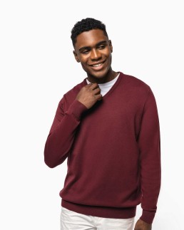 Pull col V homme