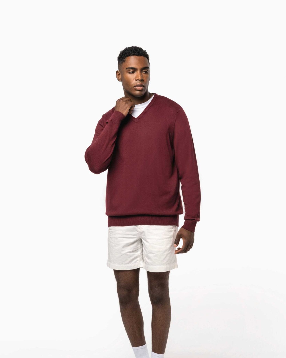 Truien KARIBAN Heren pullover met v-hals voor bedrukking &amp; borduring