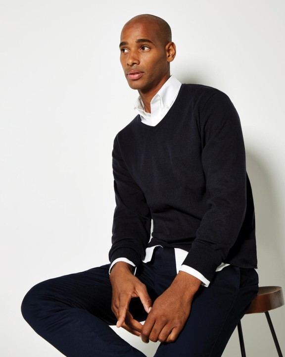 KUSTOM KIT Classic Fit Arundel V Neck Sweater Pullovers personalisierbar
