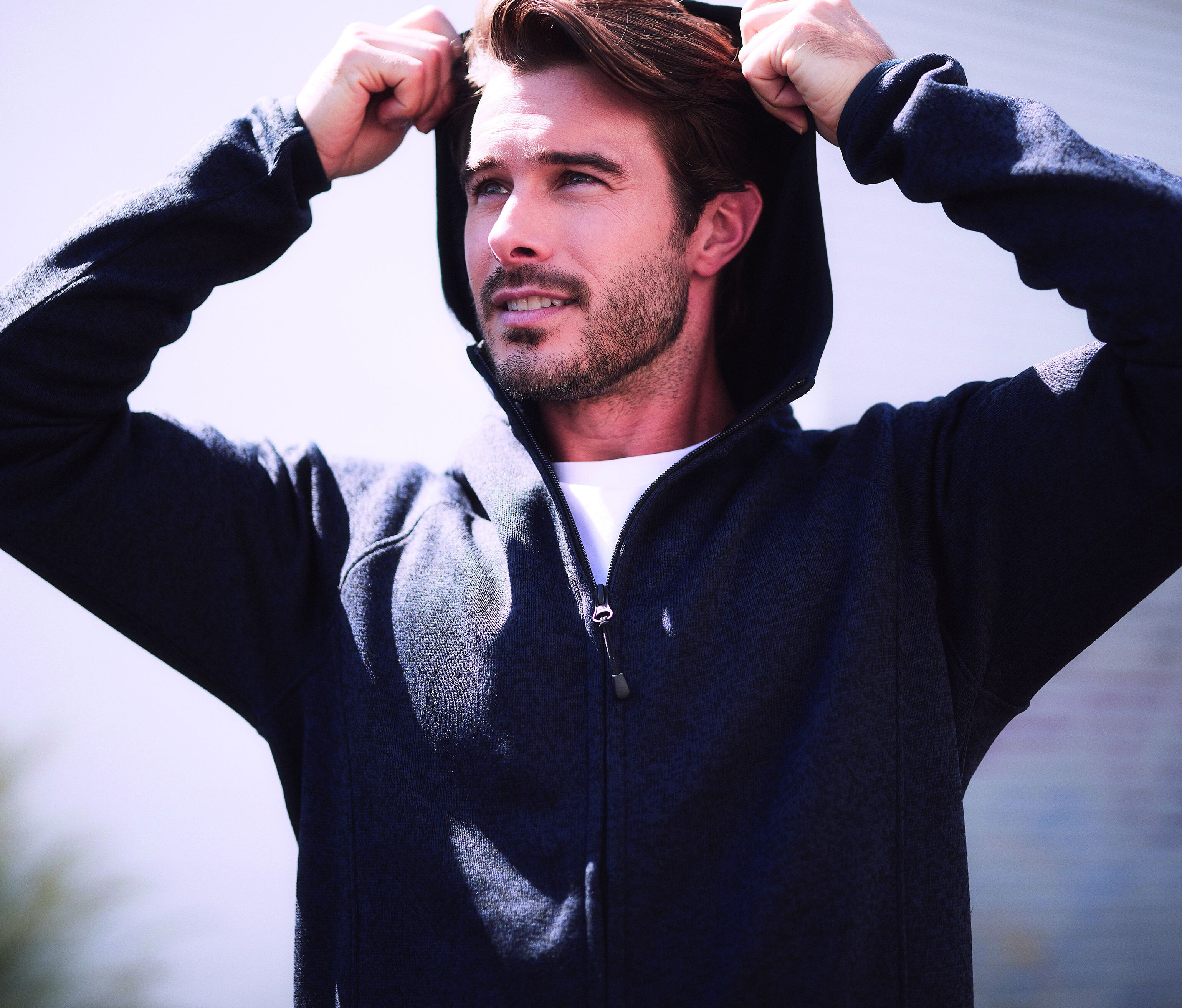 STEDMAN LUX HOODED KNIT FLEECE JACKET FOR MEN Polar Fleeces personalisierbar