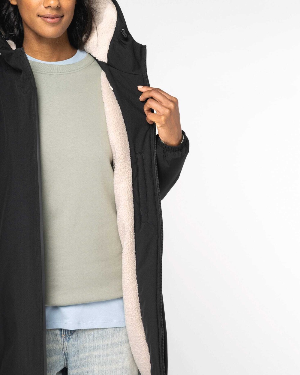 Vestes personnalisable NATIVE SPIRIT Veste écoresponsable imperméable doublée en sherpa unisexe