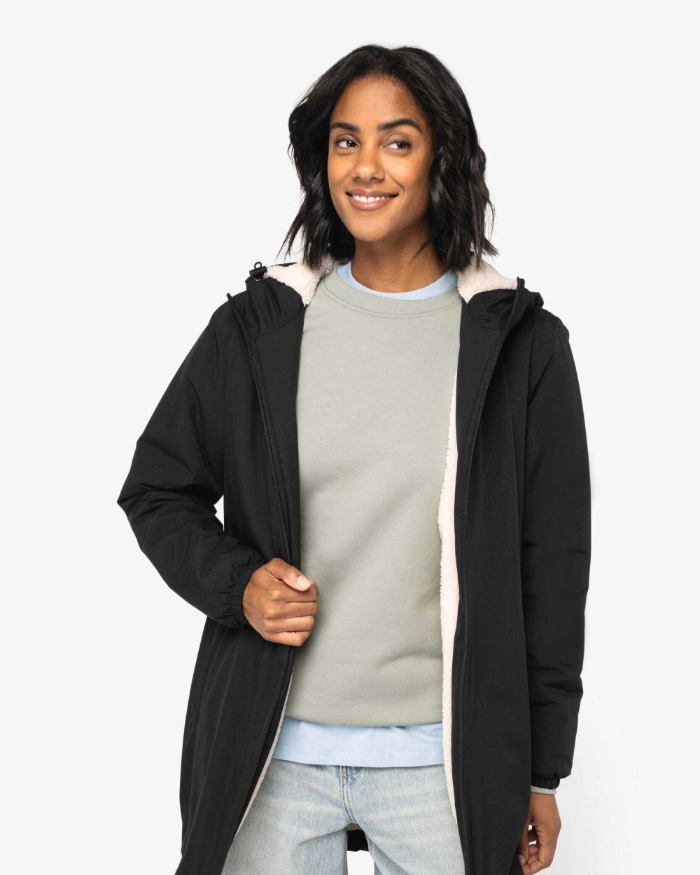 Vestes personnalisable NATIVE SPIRIT Veste écoresponsable imperméable doublée en sherpa unisexe