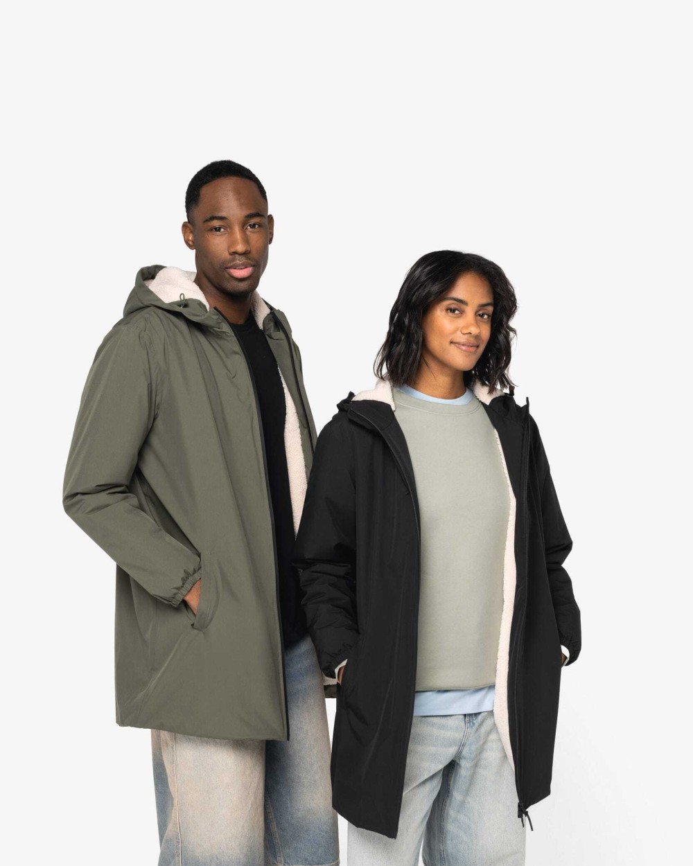 Vestes personnalisable NATIVE SPIRIT Veste écoresponsable imperméable doublée en sherpa unisexe