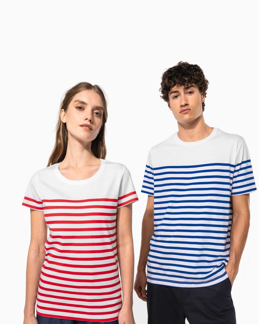 KARIBAN T-Shirt im Marine-Stil mit Rundhalsausschnitt Bio Herren T-Shirts personalisierbar