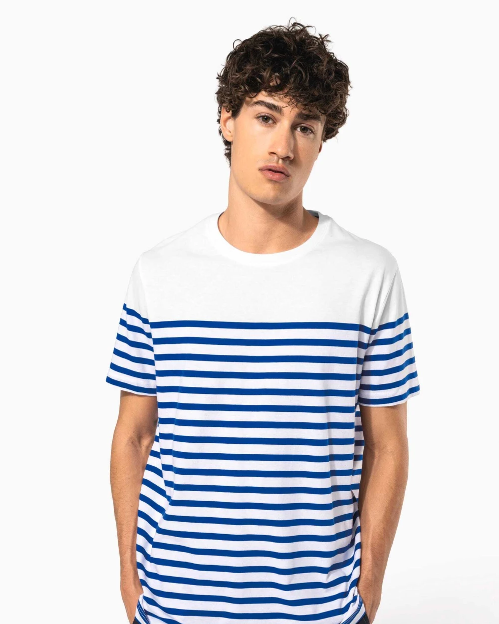KARIBAN T-Shirt im Marine-Stil mit Rundhalsausschnitt Bio Herren T-Shirts personalisierbar
