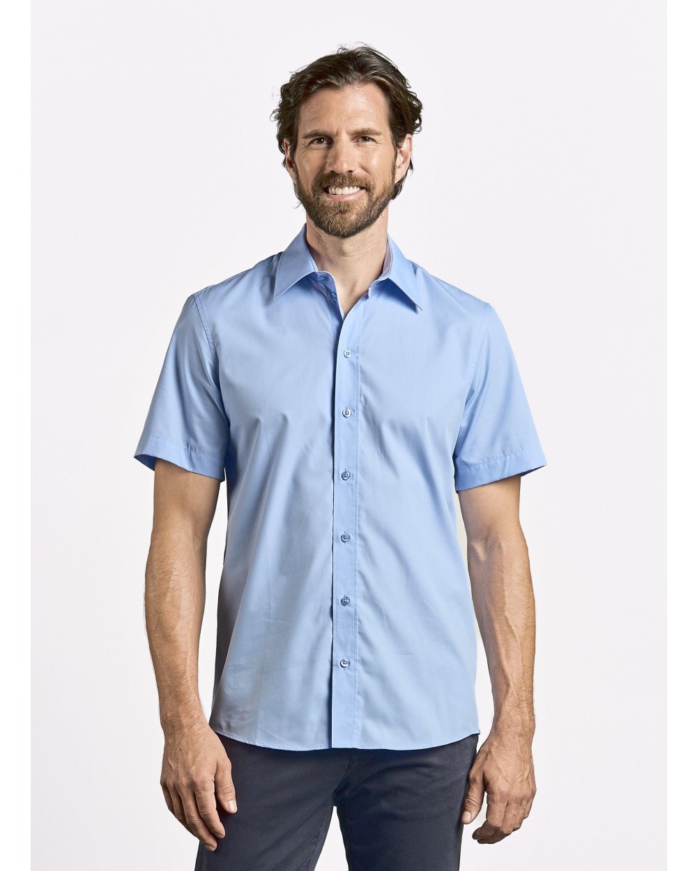 Chemises personnalisable PROMODORO Men`s Poplin Shirt Short Sleeve