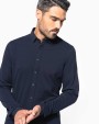 KARIBAN Langarmhemd aus Piqué Hemden personalisierbar